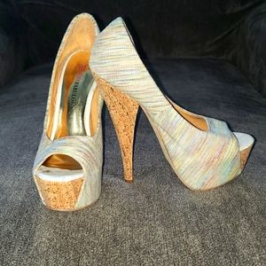 Platform/Heels, 7, blue (mix)